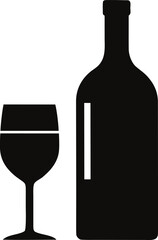 Wine Bottle Silhouette Vector Icon