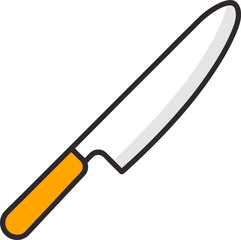 Cake Knife Outline Vector Graphic