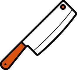 Chopping Knife Outline Vector Icon