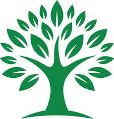 elegant tree logo vector transparent background