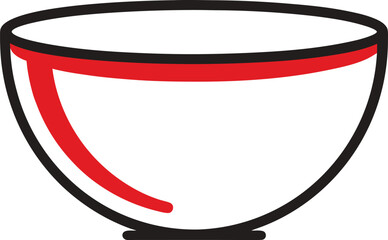 Mixing Bowl Outline Color Vector