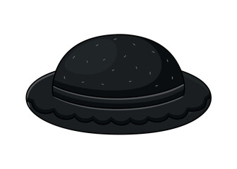 Black felt fedora hat isolated on white background, a classic fashion accessory for men