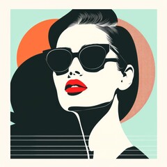 The illustration combines bold, modern design elements with a minimalist aesthetic, creating a chic and contemporary look.