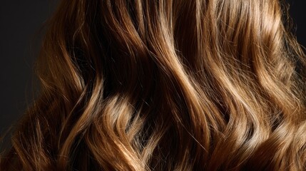 Close-up of wavy brown hair
