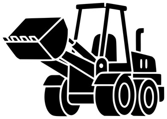 Naklejka premium bulldozer illustration machinery silhouette construction logo industrial icon heavy outline industry vehicle excavation equipment work machine transport site ground shape outdoor vector graphic backgr