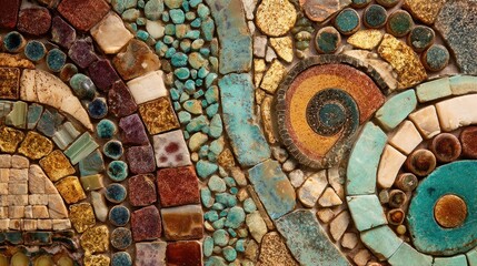 Colorful mosaic wall texture