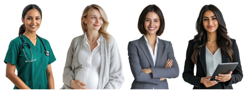 Diverse professional women smiling