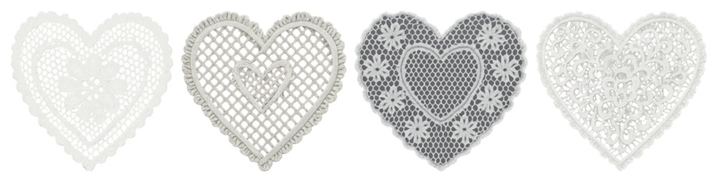 Intricate lace heart designs