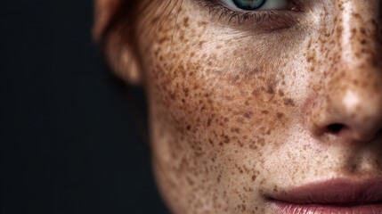 Obraz premium Skin discoloration including dark spots freckles and hyperpigmentation melasma or chloasma as well as skin lightening and brightening concepts