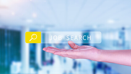 Job search concept, find your career, using looking at online website, Concept of career...