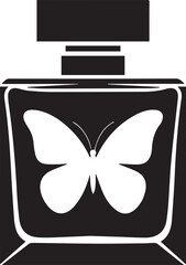 Butterfly Emblem Perfume Bottle Silhouette - Elegant Beauty Product