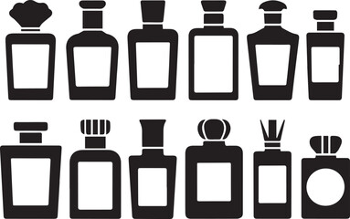 Elegant Perfume Bottle Silhouettes Set Fragrance Containers Fashion Accessories