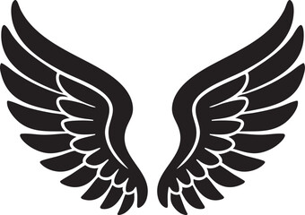 Elegant Angel Wing Vector Symbol Design
