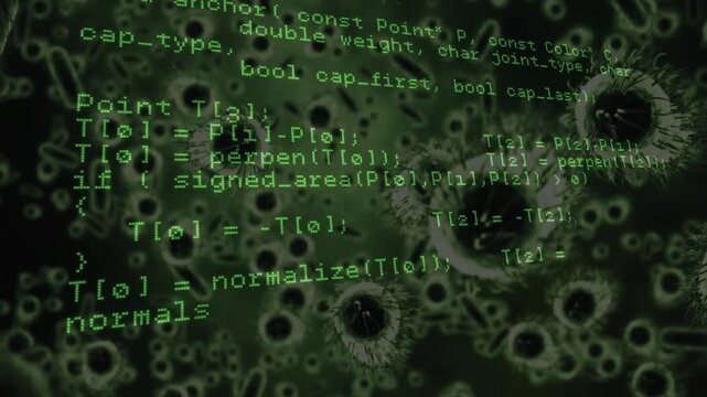 On open, glowing C++ code reading data, computing geometry, building web request, looping requests