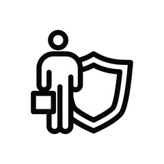 Worker Insurance outline icon vector design good for web or mobile app