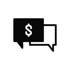 Financial Dollar Comment solid icon vector design good for web or mobile app