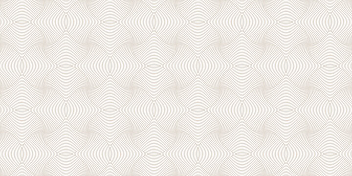 Neutral beige and white minimalist scallop shell vector repeat pattern background texture, simple banner design