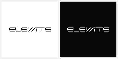 elevate text logo design, word mark text elevate graphic vector template