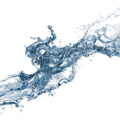 high-resolution image showing the turbulent flow of water captured in motion, isolated on transparent background