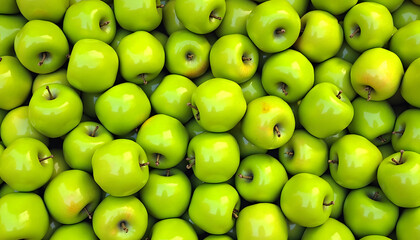 Fresh green apples filling the frame, perfect for healthy eating and recipes