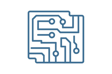 Tech Circuit Board Line Art