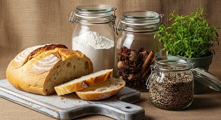 The perfect golden-brown loaf of seeded bread on a chopping board, highlighting the fresh, homemade quality of the bake