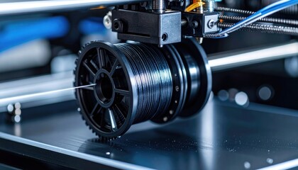 Fototapeta premium 3D Printer Printing Closeup Manufacturing Process with Technology.