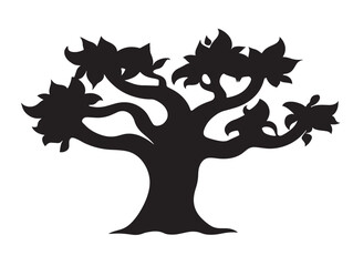 Nature ironwood tree icon in detailed 2D vector line art illustration  