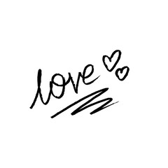 Love Text and Hearts Graphic