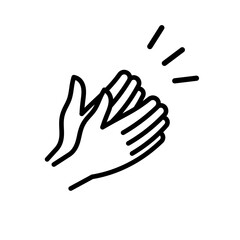 Fototapeta premium Applause icon. Clapping hands gesture, linear style icon. Editable stroke width. Prauce illustration. 