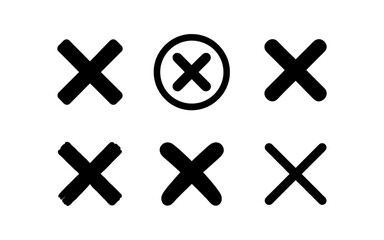 Obraz premium Minimalist black cross icon set with various designs