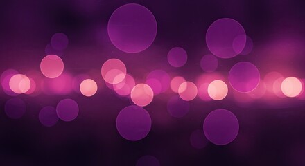 Abstract purple bokeh background with blurred lights and soft focus.