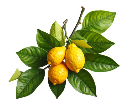 Detailed Citron Etrog Branch Illustration