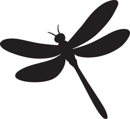 Silhouette of Dragonfly in Flight Elegant Nature and Wildlife Insect Illustration