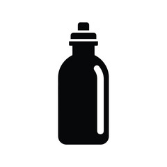 Simple black silhouette of a water bottle with a cap for hydration and fitness themes silhouette