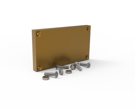 Aluminum panel with bolts and nuts