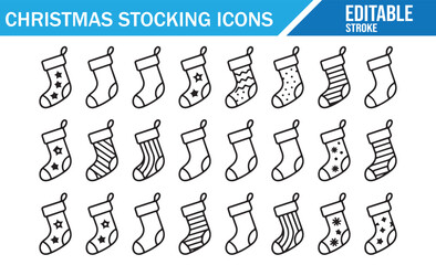 Hand-drawn Christmas stocking vector pack for winter decoration themes