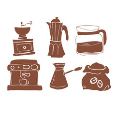 coffee grinder maker machine jug cafe vector design element