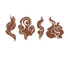 steam smoke set cafe vector design element