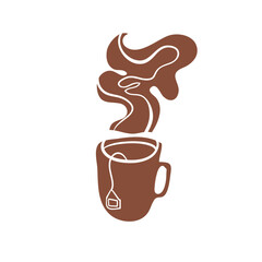 tea steam cup cafe vector design element