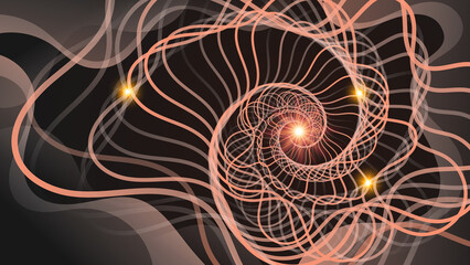 Fantastic art background in coral chocolate colors. A beautiful illustration for interior decoration, corporate designs, blogs, postcards, posters and your other projects. 