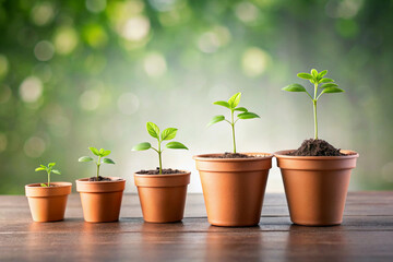 Fresh Herbs in Pots on a Windowsill