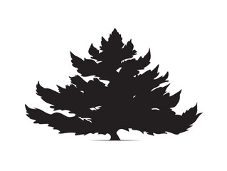 Yew tree ancient silhouette icon vector illustration solid black graphic