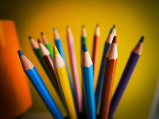 Vibrant colored pencils arranged in a creative bundle, sparking imagination for artists and students seeking inspiration for their next masterpiece.