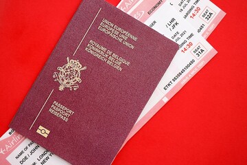 Belgium Passport And Commercial Airlines
