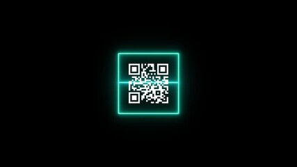 QR code animation. scan QR code motion. QR code in a scanner with a laser beam. Digital Scanning the QR code 4k video. - Powered by Adobe