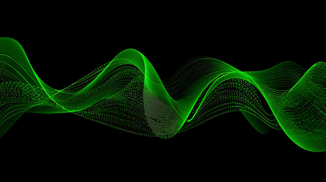Flowing binary code stream texture in vibrant green and black.
