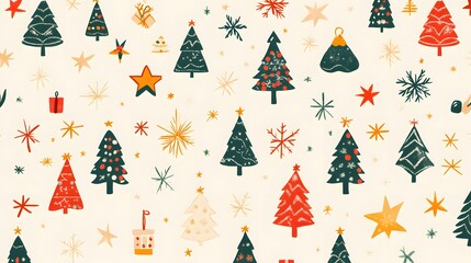 symbol of Christmas repeating line pattern