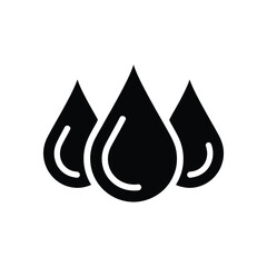 Fototapeta premium Three Black Water Drops Icon on a White Background Design
