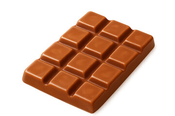Fototapeta premium Milk chocolate bar showing segmented squares, sweet confectionery food, cocoa product for dessert on transparent background